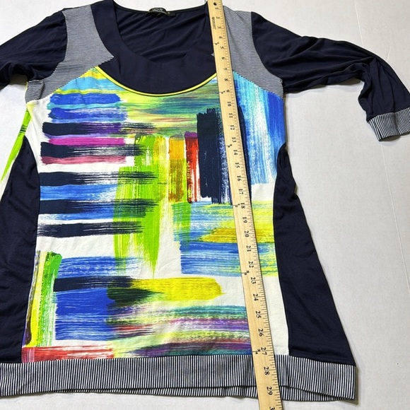 Lior Paris block colors in blue hues size large with trim sleeves - Picture 3 of 6